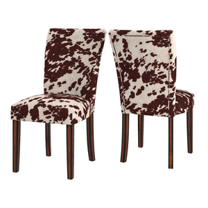 Homelegance By Top-Line Chayce Cowhide Parsons Dining Chairs (Set of 2) Brown Fabric