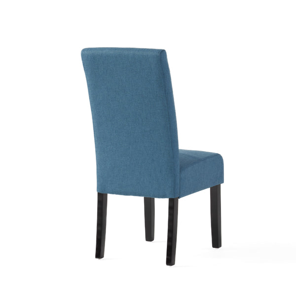 English Elm Pertica Upholstered Dining Chair Set of 2 with T-stitch Detail for Modern 38541.00BLU
