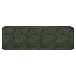 Bernhardt Bernhardt Linea Cerused Charcoal Entertainment Console — Wire-Brushed Oak, Faceted Doors, Cable Management 384870B