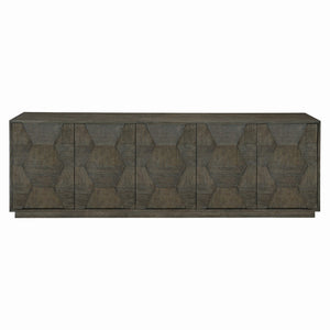 Bernhardt Linea Entertainment Console in Cerused Charcoal Finish 384870B