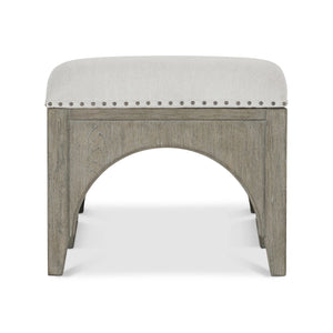 Bernhardt Bernhardt Albion Bench With Upholstered Slip Seat, Pewter Wood Base, Nailhead Trim — 20"W X 18"D X 18"H 311506
