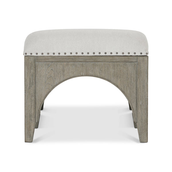 Bernhardt Bernhardt Albion Bench With Upholstered Slip Seat, Pewter Wood Base, Nailhead Trim — 20"W X 18"D X 18"H 311506