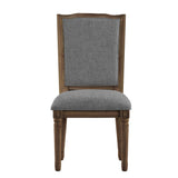 Homelegance By Top-Line Mayer Ornate Linen and Wood Dining Chairs (Set of 2) Grey Rubberwood