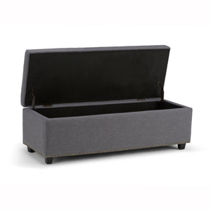 English Elm Hamilton Storage Ottoman - Stylish Slate Grey Seat With Hidden Storage For Any Room, Versatile Design B136P158174