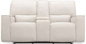 Hooker Furniture Miles Power Reclining Loveseat Top Grain Leather Zero Gravity Console Living Room SS727-PHZC2-001