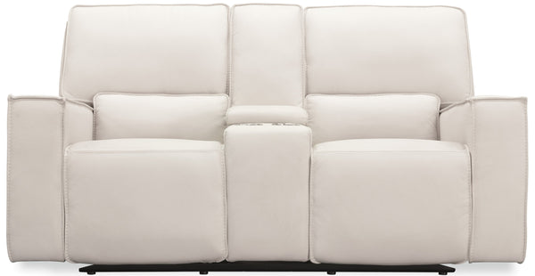Hooker Furniture Miles Power Reclining Loveseat Top Grain Leather Zero Gravity Console Living Room SS727-PHZC2-001