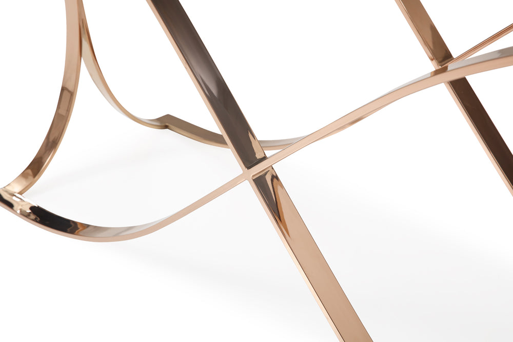 Vig Furniture Modrest Reklaw Stunning Smoked Glass Console Table With Elegant Rose Gold Geometric Base Design Other  Vgvck836