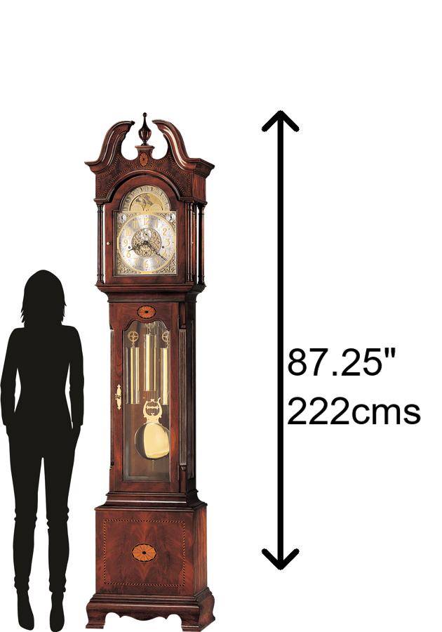 Hekman Furniture 610648 Taylor Grandfather Clock - Timeless Antique Design With Chime & Custom Nameplate Features Windsor Cherry (Limited) Taylor Grandfather Clock 610648