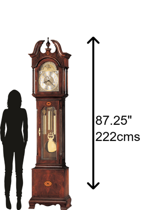 Hekman Furniture 610648 Taylor Grandfather Clock - Timeless Antique Design With Chime & Custom Nameplate Features Windsor Cherry (Limited) Taylor Grandfather Clock 610648