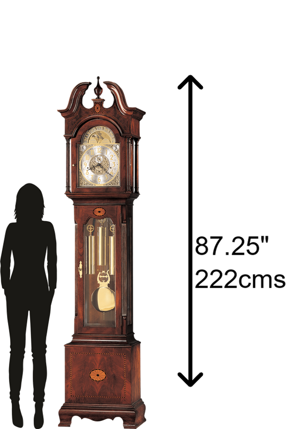 Hekman Furniture 610648 Taylor Grandfather Clock - Timeless Antique Design With Chime & Custom Nameplate Features Windsor Cherry (Limited) Taylor Grandfather Clock 610648