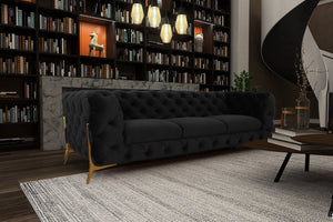 VIG Furniture Divani Casa Quincey - Transitional Black Velvet Sofa VGKNK8520-SOFA-BLK