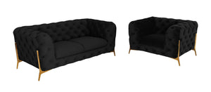 VIG Furniture Divani Casa Quincey - Transitional Black Velvet Chair VGKNK8520-CHR-BLK