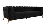 VIG Furniture Divani Casa Quincey - Transitional Black Velvet Sofa VGKNK8520-SOFA-BLK