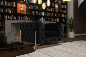 VIG Furniture Divani Casa Quincey - Transitional Black Velvet Chair VGKNK8520-CHR-BLK