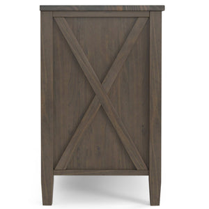 English Elm Ela Smoky Brown Bedside Table – Handcrafted Solid Wood, Shaker Drawer, X-Side Detail, Versatile End Table B136P158609