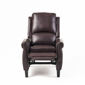 English Elm Christopher Knight Home® - Fabric Burgundy Recliner Chair Mid-Century PU Leather Pushback Sofa with Tufted Cushion, Compact Comfort 57574.00BDY