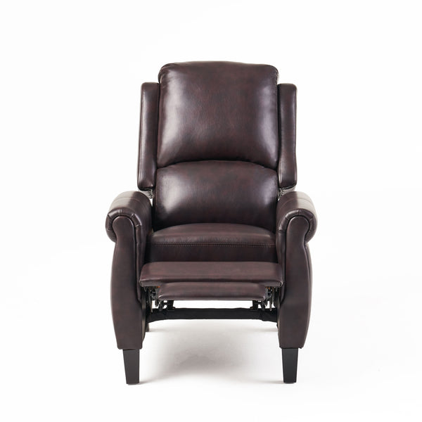 English Elm Christopher Knight Home® - Fabric Burgundy Recliner Chair Mid-Century PU Leather Pushback Sofa with Tufted Cushion, Compact Comfort 57574.00BDY