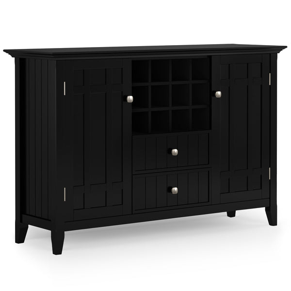 English Elm Bedford Sideboard Buffet With Wine Rack - Elegant Black Storage Solution For Dining & Living Spaces B136P158481