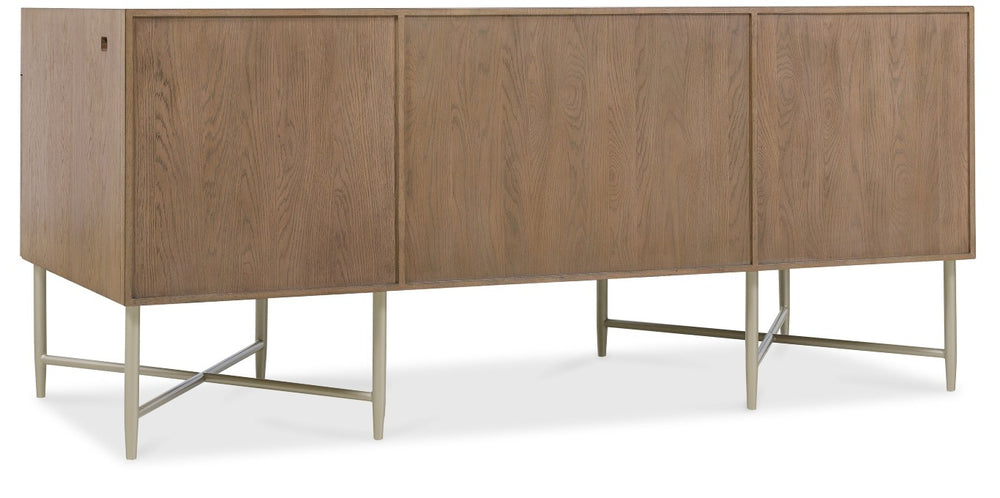 Hooker Furniture Sonnet Executive Desk With Wren Oak Veneer, Cane Drawers, Reversible Writing Surface & Wire Mgmt 6072-10462-85