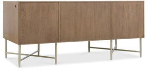 Hooker Furniture Sonnet Executive Desk With Wren Oak Veneer, Cane Drawers, Reversible Writing Surface & Wire Mgmt 6072-10462-85