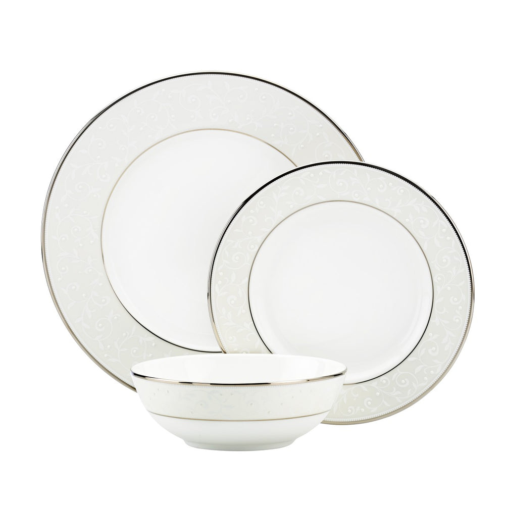 Lenox Opal Innocence 3-Piece Place Setting White, WHITE BONE CHINA 844294