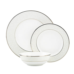 Lenox Opal Innocence 3-Piece Place Setting White, WHITE BONE CHINA 844294