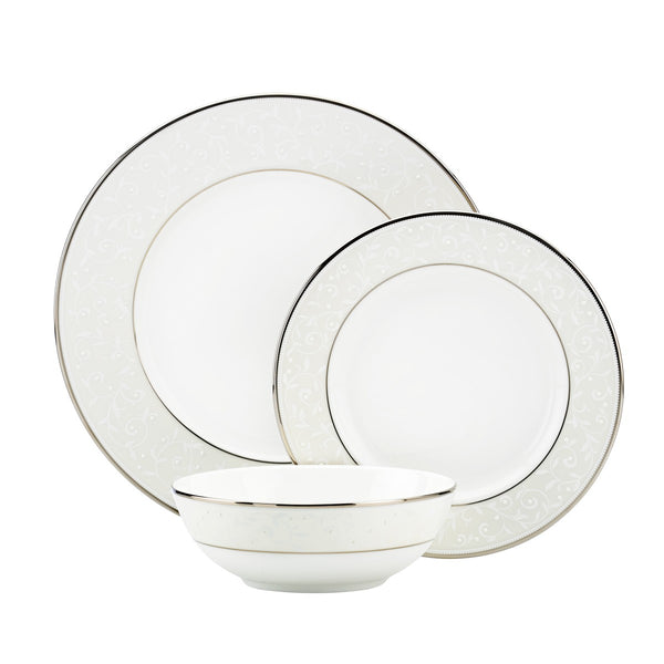 Lenox Opal Innocence 3-Piece Place Setting White, WHITE BONE CHINA 844294