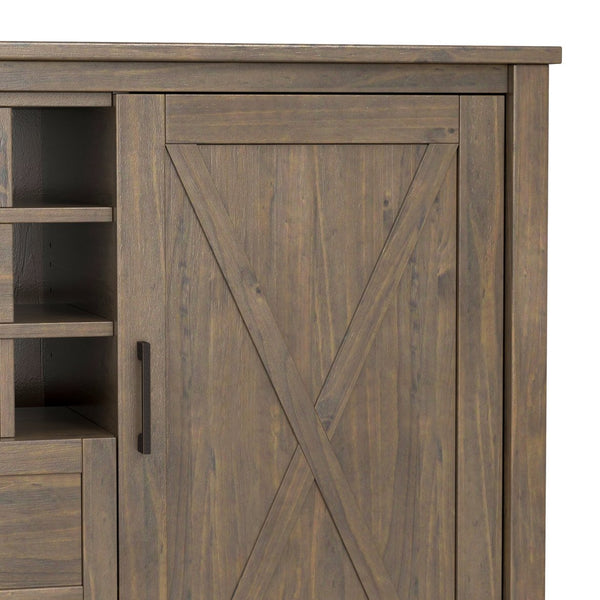 English Elm Ela Handcrafted Sideboard With Wine Rack - Smoky Brown Finish, Stylish Storage For Any Room B136P158611