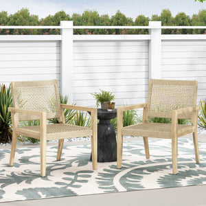 English Elm Christopher Knight Home® - Outdoor Wicker and Acacia Club Chairs Set of 2 - Transitional Flat Weave, Durable Acacia Frame, Breathable Mesh Seating 74228.00MLBRN