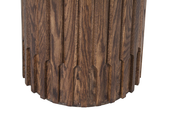 Porter Designs Porter Bixby Solid Red Oak Wood End Table – Artisan Design With Warm Honey Finish & Unique Channels Brown Wood 05-108-06-1814