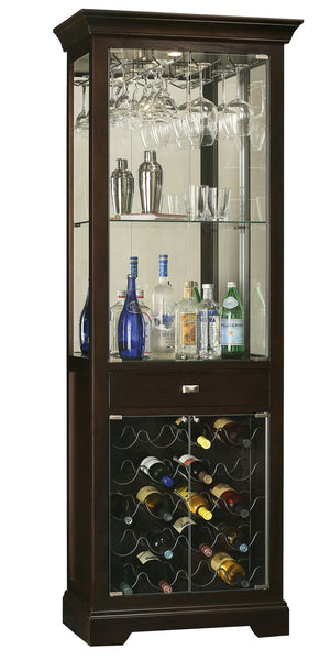 Hekman Furniture 690005 Elegant Wine Cabinet With Glass Doors, Adjustable Shelving & Touch-lite – Store 20 Bottles! Black Coffee Gimlet Wine Cabinet 690005