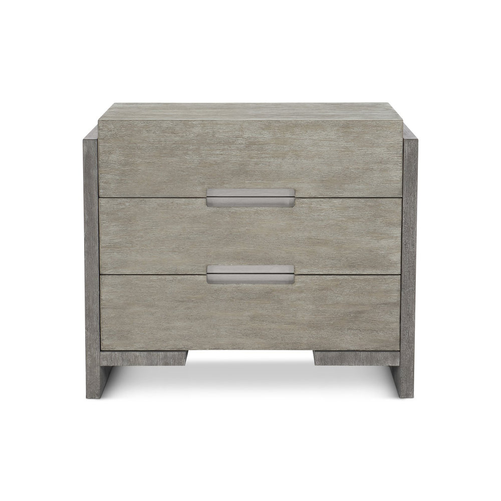 Bernhardt Bernhardt Foundations Nightstand With Cerused Acacia Grain, 3 Soft-Closing Drawers & Usb Charging 306232