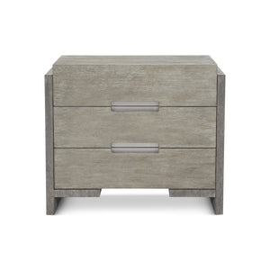 Bernhardt Bernhardt Foundations Nightstand With Cerused Acacia Grain, 3 Soft-Closing Drawers & Usb Charging 306232