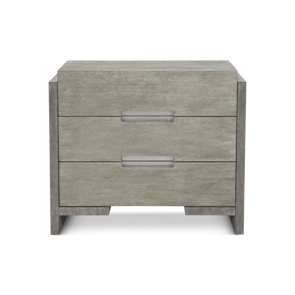 Bernhardt Bernhardt Foundations Nightstand With Cerused Acacia Grain, 3 Soft-Closing Drawers & Usb Charging 306232