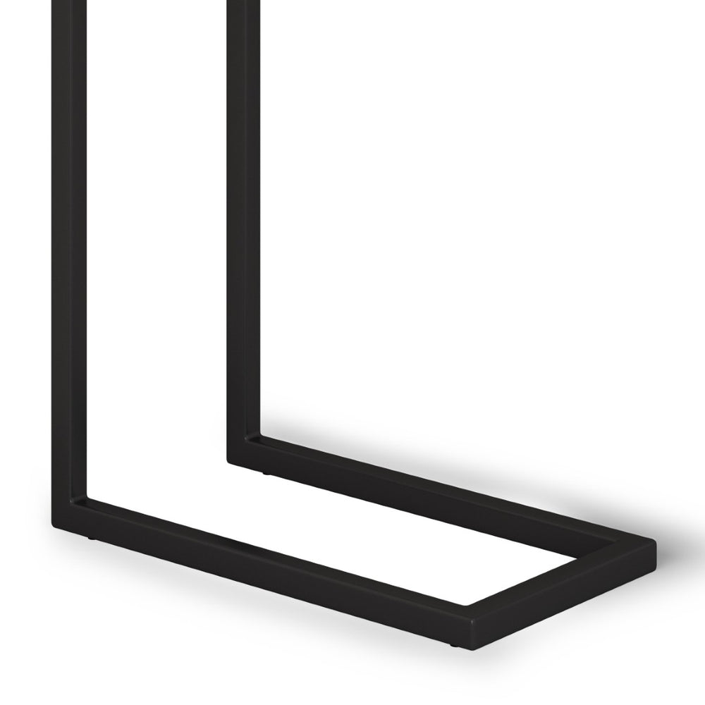 English Elm Skyler C Side Table - Handcrafted Distressed White-Wash Finish With Industrial Metal Base Design B136P159618-GIGA