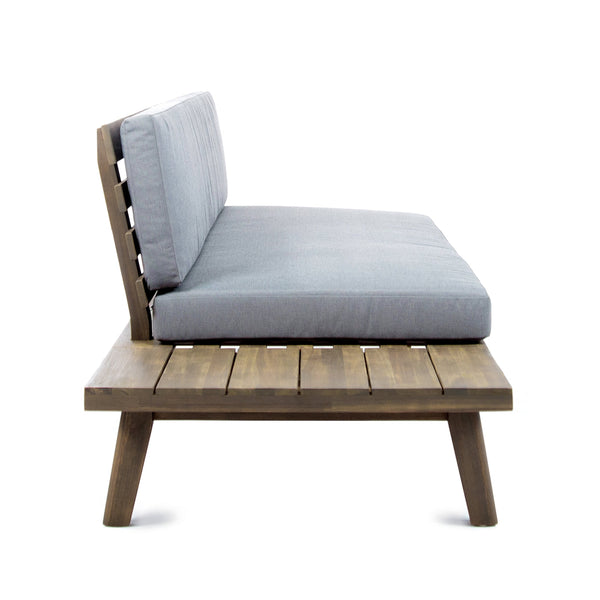 English Elm Hillcrest Solid Acacia Corner Sofa with Built-in Side Table for Outdoor Living 61288.00L-R-TSET