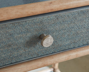 Hooker Furniture Retreat Rattan Bedside Table With Glass Top, Self-Closing Drawer & Open Shelf For Coastal Style Blues 6950-90117-45