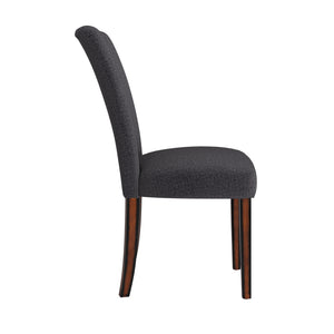 Homelegance By Top-Line Harmonn Upholstered Parson Dining Chairs (Set of 2) Espresso Rubberwood