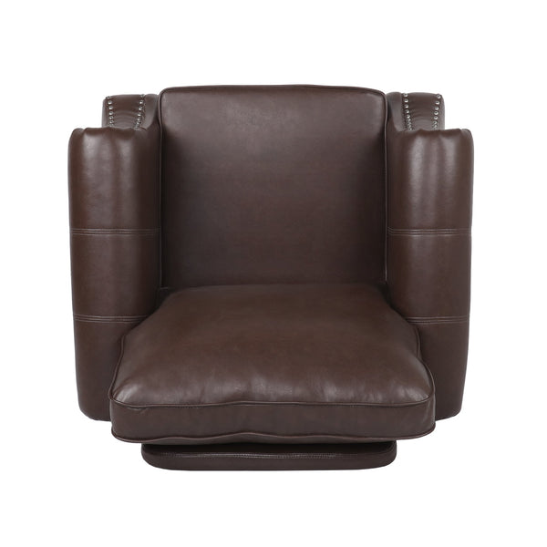 English Elm Club Chair Faux Leather Deep Seat Lounge with Dark Birch Legs for Living Room 71403.00PUDBRN