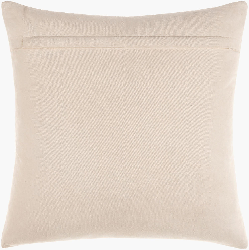 Surya Kansas 20" Rustic Leather Accent Pillow - Elegant Home Decor, Versatile Style, Spot Clean Only! Ivory Leather,Cotton Kaa001-2020d