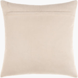 Surya Kansas 20" Rustic Leather Accent Pillow - Elegant Home Decor, Versatile Style, Spot Clean Only! Ivory Leather,Cotton Kaa001-2020d