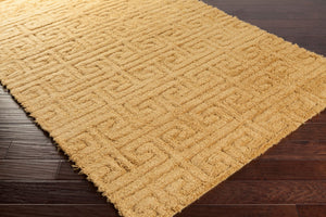 Surya Kabru 2' X 3' Handmade Wool Rug - Modern Decor Essential With Plush Pile & One Year Warranty Mustard Wool Kab8002-58