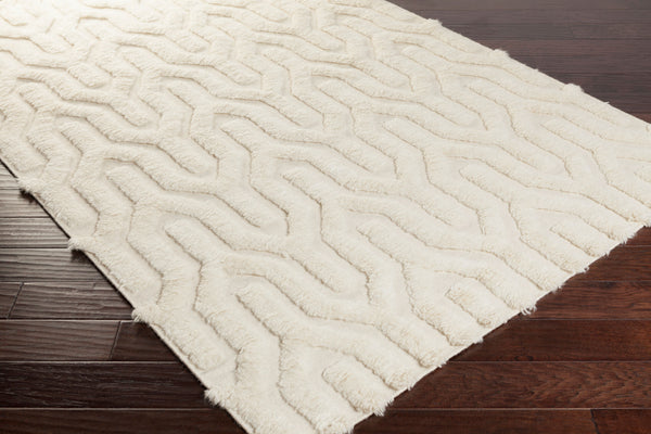 Surya Kabru 2' X 3' Handmade Wool Rug - Modern Decor Essential With Plush Pile & One Year Warranty Cream Wool Kab8006-268