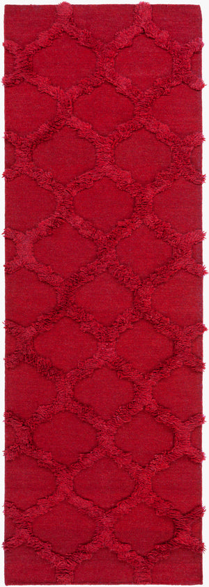 Surya Kabru 2' X 3' Handmade Wool Rug - Modern Decor Essential With Plush Pile & One Year Warranty Red Wool Kab8008-268