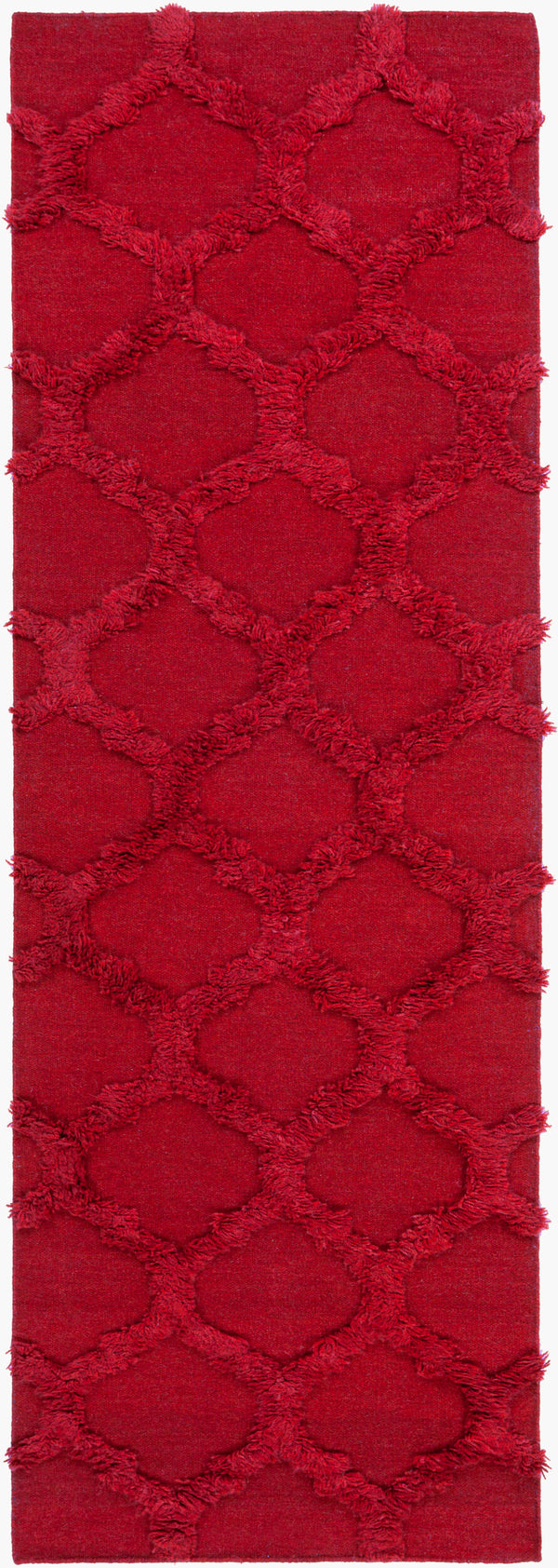 Surya Kabru 2' X 3' Handmade Wool Rug - Modern Decor Essential With Plush Pile & One Year Warranty Red Wool Kab8008-268