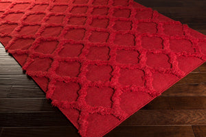 Surya Kabru 2' X 3' Handmade Wool Rug - Modern Decor Essential With Plush Pile & One Year Warranty Red Wool Kab8008-268