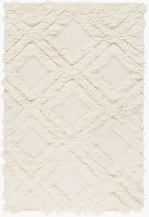 Surya Kabru 2' X 3' Handmade Wool Rug - Modern Decor Essential With Plush Pile & One Year Warranty Cream Wool Kab8018-23