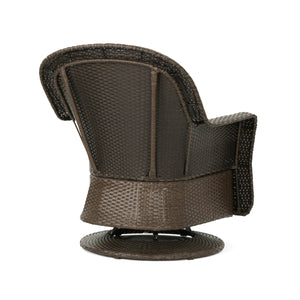 English Elm Christopher Knight Home® - Liam Swivel Club Chair Set Of 2 - Stylish Brown Rattan Outdoor Seating With Weather-Resistant Cushions 61516.00BRN