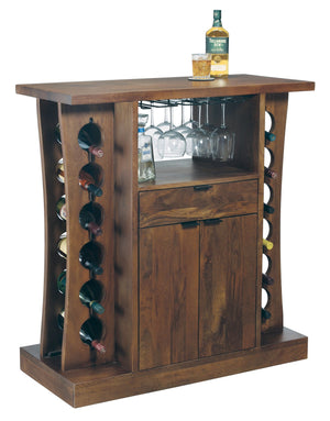 Hekman Furniture 695334 Connor Wine & Bar Cabinet - Elegant Brown Cherry Finish With Ample Storage & Prep Space Tobacco Connor Wine & Bar Console 695334