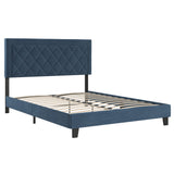 Homelegance By Top-Line Terrell Black Finish Frame with Velvet Fabric Platform Bed Blue Velvet